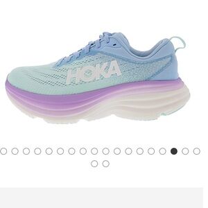 Hoka Women's Bondi 8 Running Sneakers in Aqua and Lavender